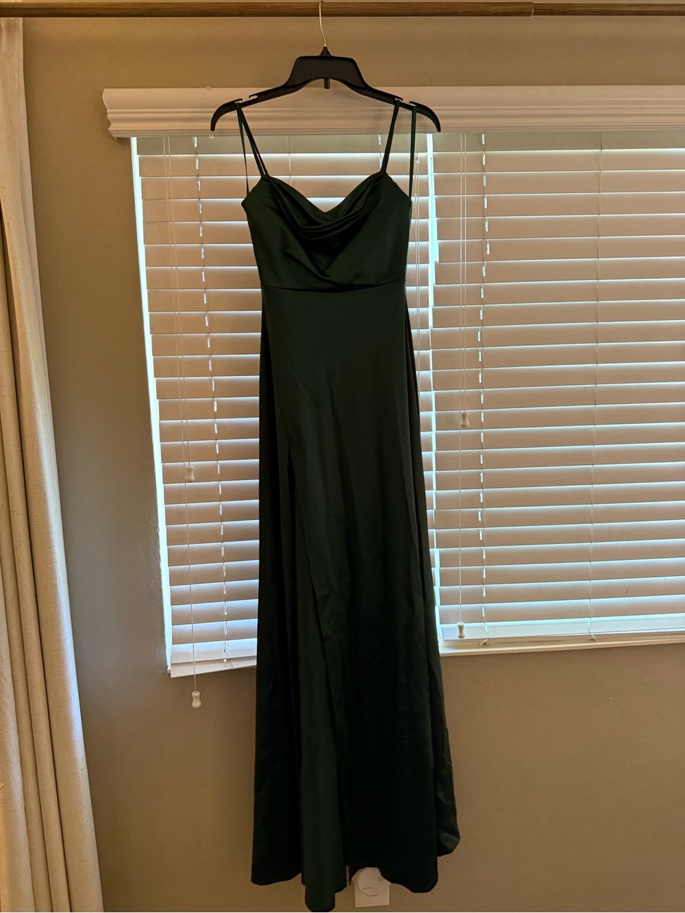 Windsor Dark Green Cowl Neck Maxi Slip Dress